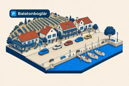 Parkowanie w Balatonboglár w 2026 r.: strefy i atrakcje
