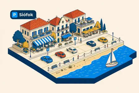 Parkowanie w Siófok, największym mieście nad Balatonem