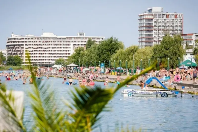 Parking in Siófok, the largest town on the Balaton coast